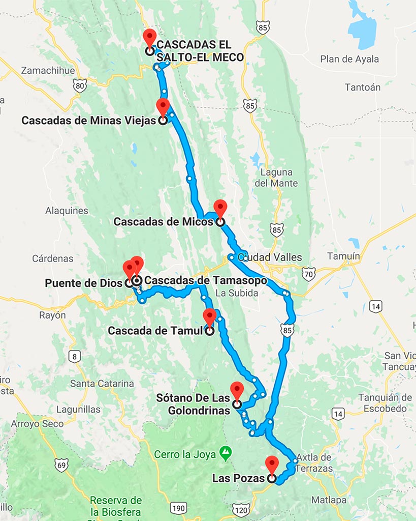 Mapa Huasteca Potosina Turistico